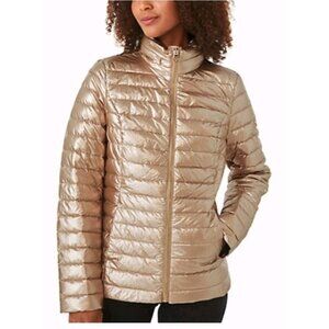 Kate Spade Rose Gold Packable Down Filled Puffer Jacket Medium Has Carry Bag